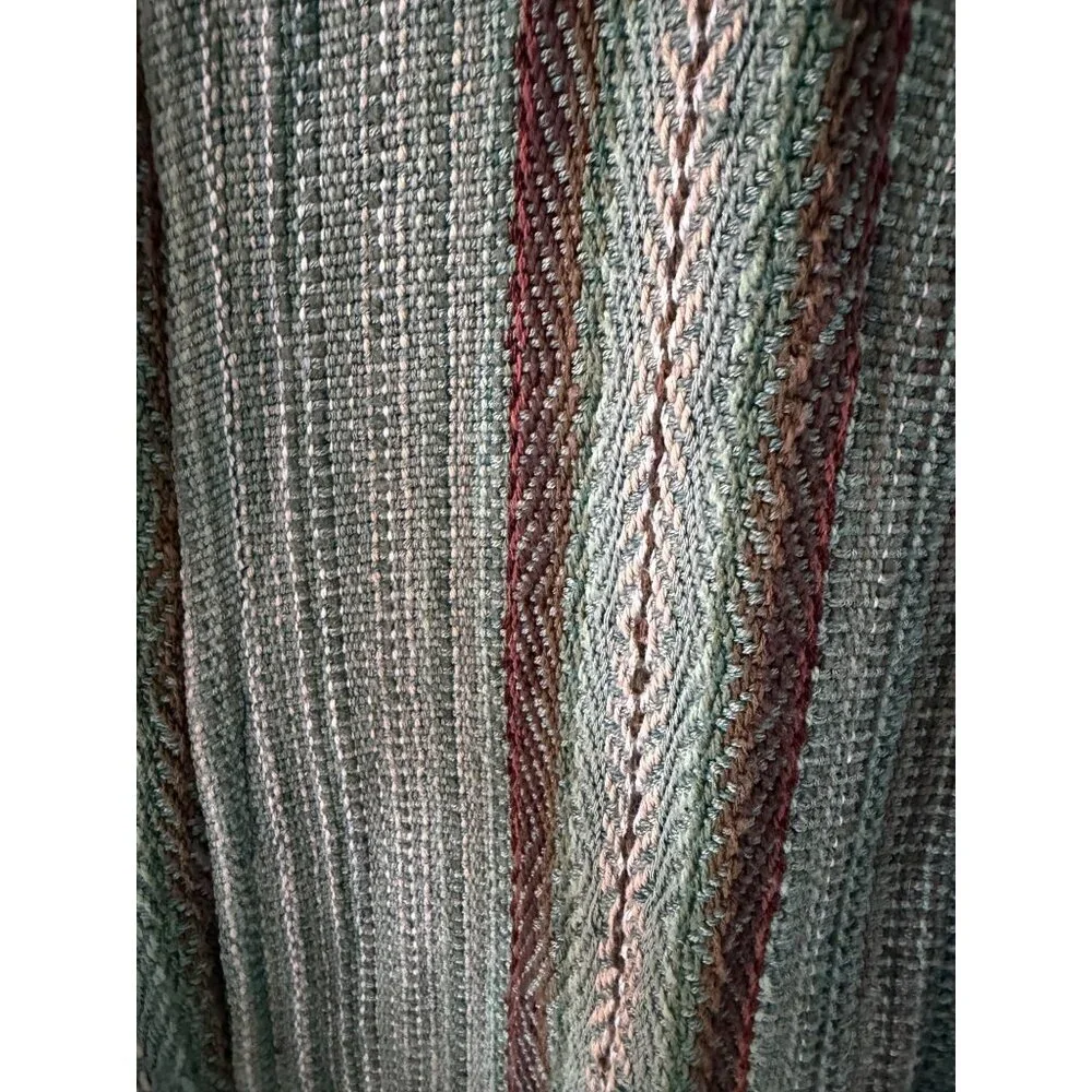 Shuttle Creek Mens Handmade Woven Vest Size 2XL Green Lowell Oregon Vintage